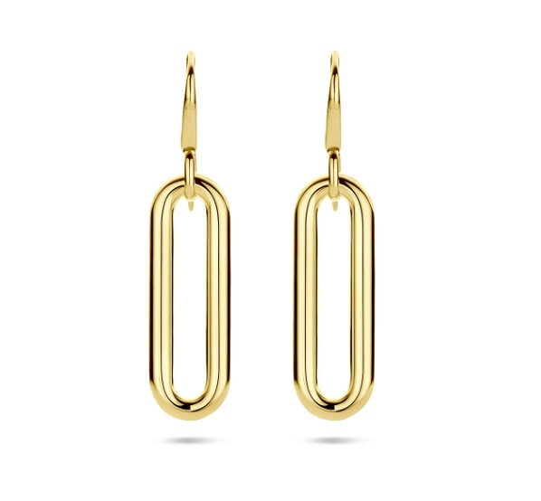 14krt gouden oorhangers schakel 33mm